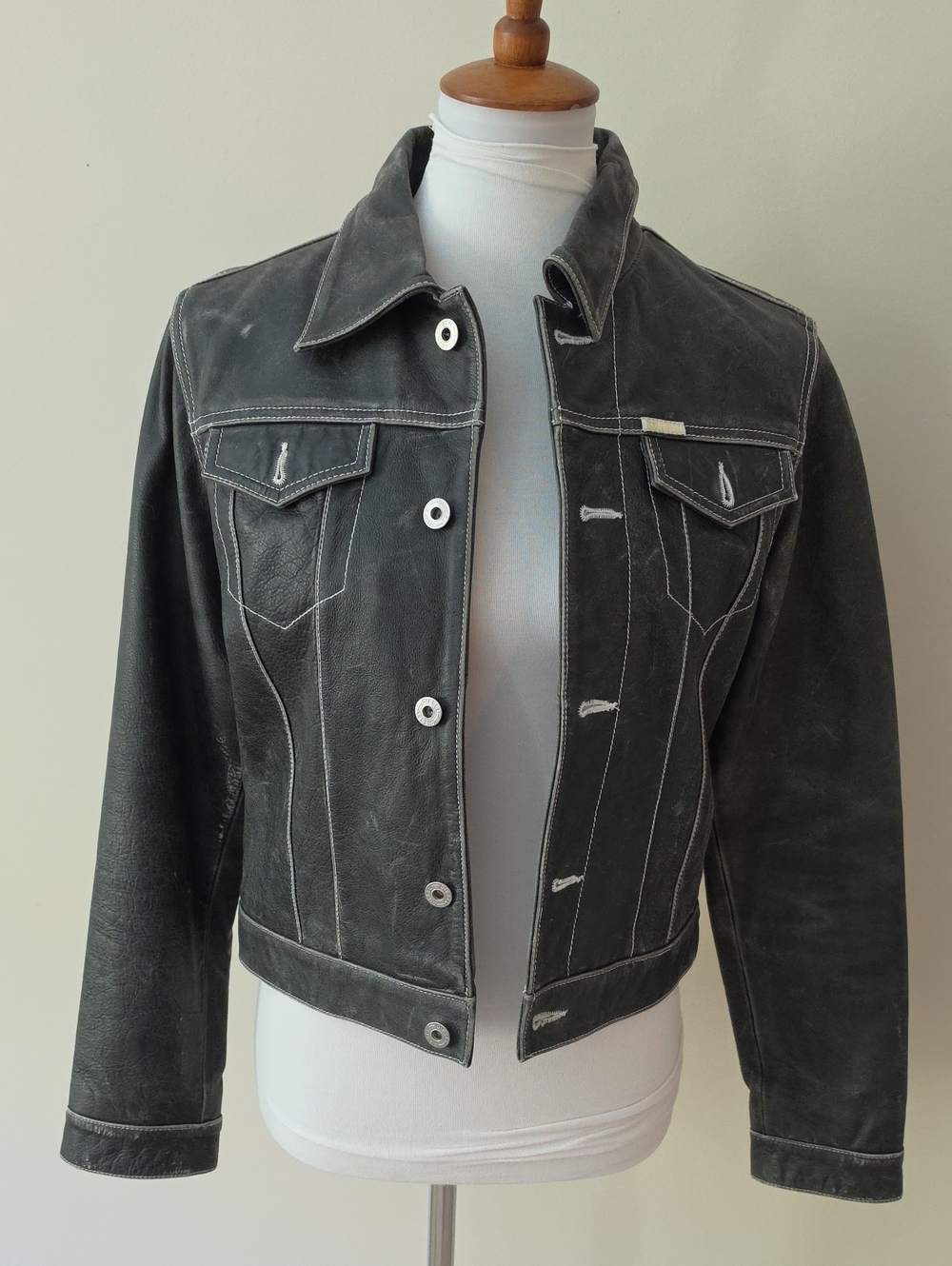 Diesel Vintage Leather Classic Gray  Jacket